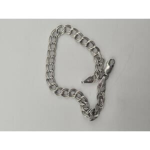 7in Sterling Silver Parallelo double curb link charm